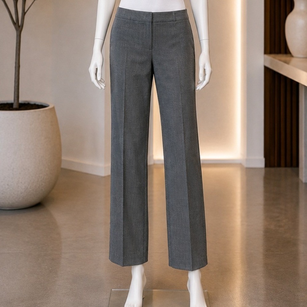 Gap Women Dress Pants Gray Wool Blend Side Zip Straight Leg Size 6